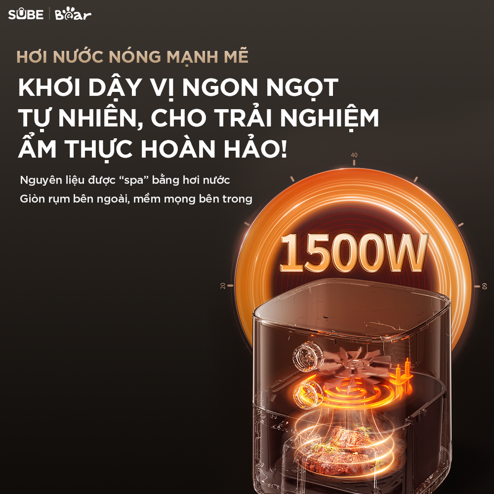 Nồi chiên không dầu Bear 5L AF-5H15I52 - Ảnh 8
