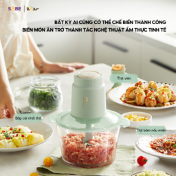 Máy Xay Thịt Bear 1.8L Hạt Cứng Gia Vị An Toàn Chịu Nhiệt Công Suất 300W SB-MX…