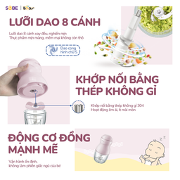 Máy xay ăn dặm Bear GR-B03V8 ( 3 màu xanh - hồng - kem)
