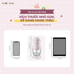 Máy xay ăn dặm Bear GR-B03V8 ( 3 màu xanh - hồng - kem)