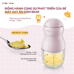 Máy xay ăn dặm Bear GR-B03V8 ( 3 màu xanh - hồng - kem)