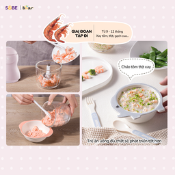 Máy xay ăn dặm Bear GR-B03V8 ( 3 màu xanh - hồng - kem)