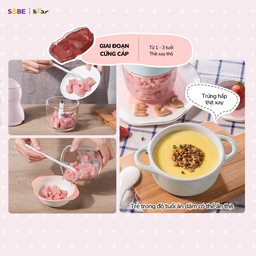 Máy xay ăn dặm Bear GR-B03V8 ( 3 màu xanh - hồng - kem)