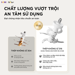 Máy xay ăn dặm 8 lưỡi 0.3L Bear CH-5H02D24