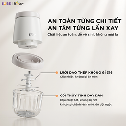 Máy xay ăn dặm 8 lưỡi 0.3L Bear CH-5H02D24