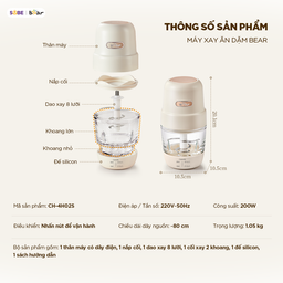 Máy xay thịt Bear 0.3L CH-4H02S
