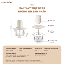 Máy xay thịt Bear 2L CH-5H03E33