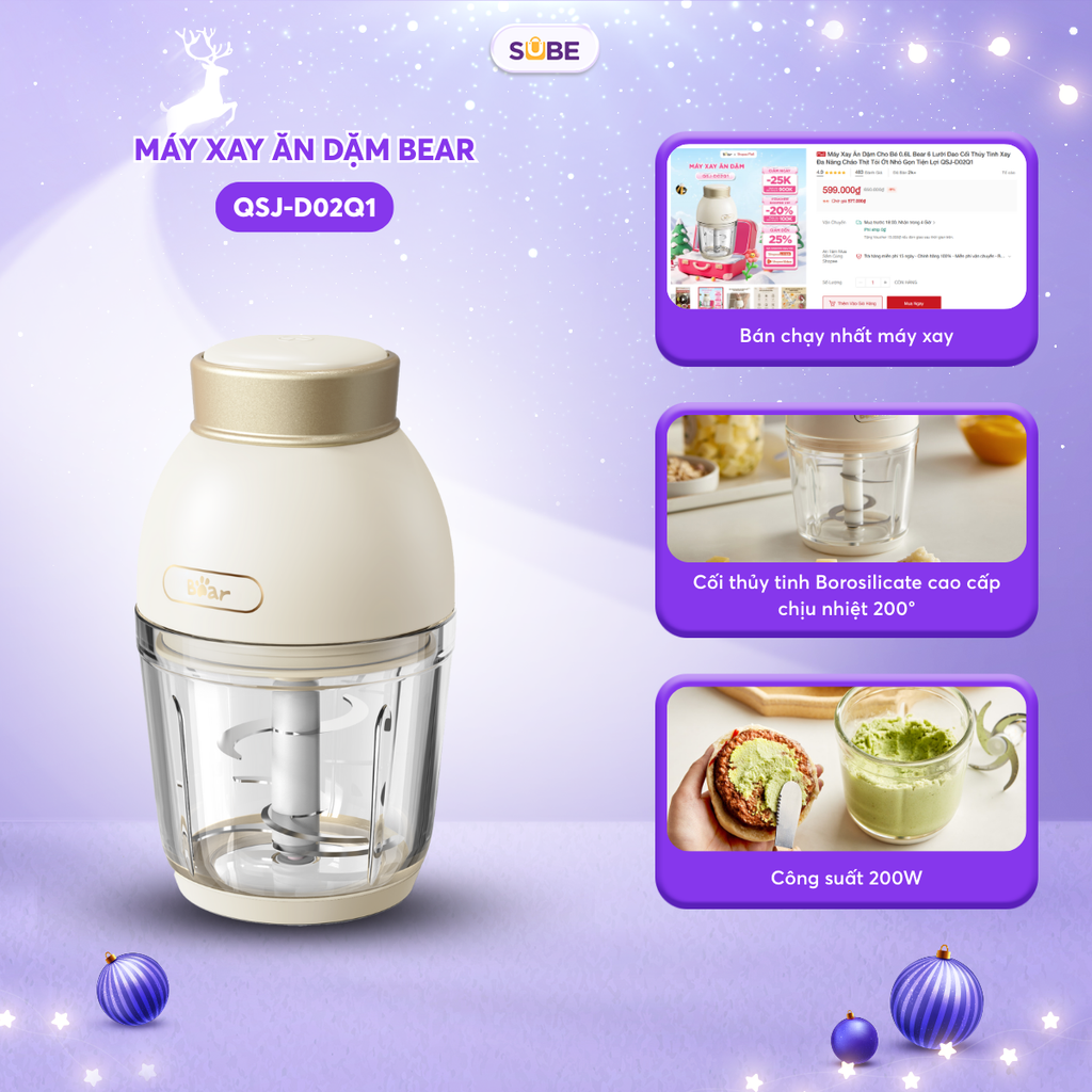 Máy xay ăn dặm Bear QSJ-D02Q1