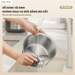 Nồi cơm điện inox Bear 1,2L RC-5H30O12