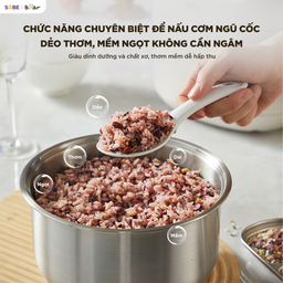 Nồi cơm điện inox Bear 1,2L RC-5H30O12