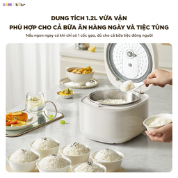 Nồi cơm điện inox Bear 1,2L RC-5H30O12