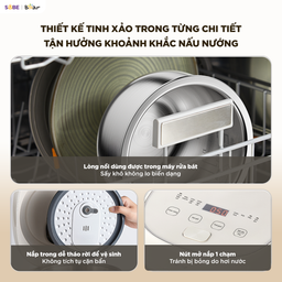 Nồi cơm điện inox Bear 1,2L RC-5H30O12
