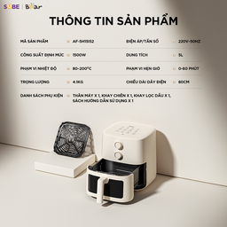 Nồi chiên không dầu Bear 5L AF-5H15I52