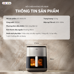 Nồi chiên không dầu Bear 6L AF-5H20J75