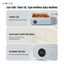 Nồi hấp Bear 4 tầng, 21.5L DZG-P20W7 - Có thể ăn lẩu, hấp