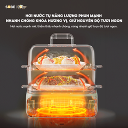 Nồi hấp Bear 4 tầng, 21.5L DZG-P20W7 - Có thể ăn lẩu, hấp