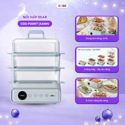 Nồi hấp Bear 4 tầng, 21.5L DZG-P20W7 - Có thể ăn lẩu, hấp