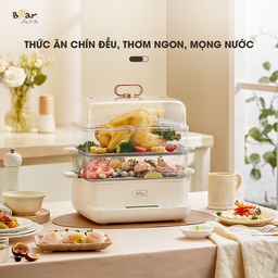 Nồi hấp Bear 3 tầng, 12L SB-NH12L