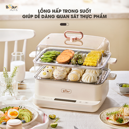 Nồi hấp Bear 3 tầng, 12L SB-NH12L
