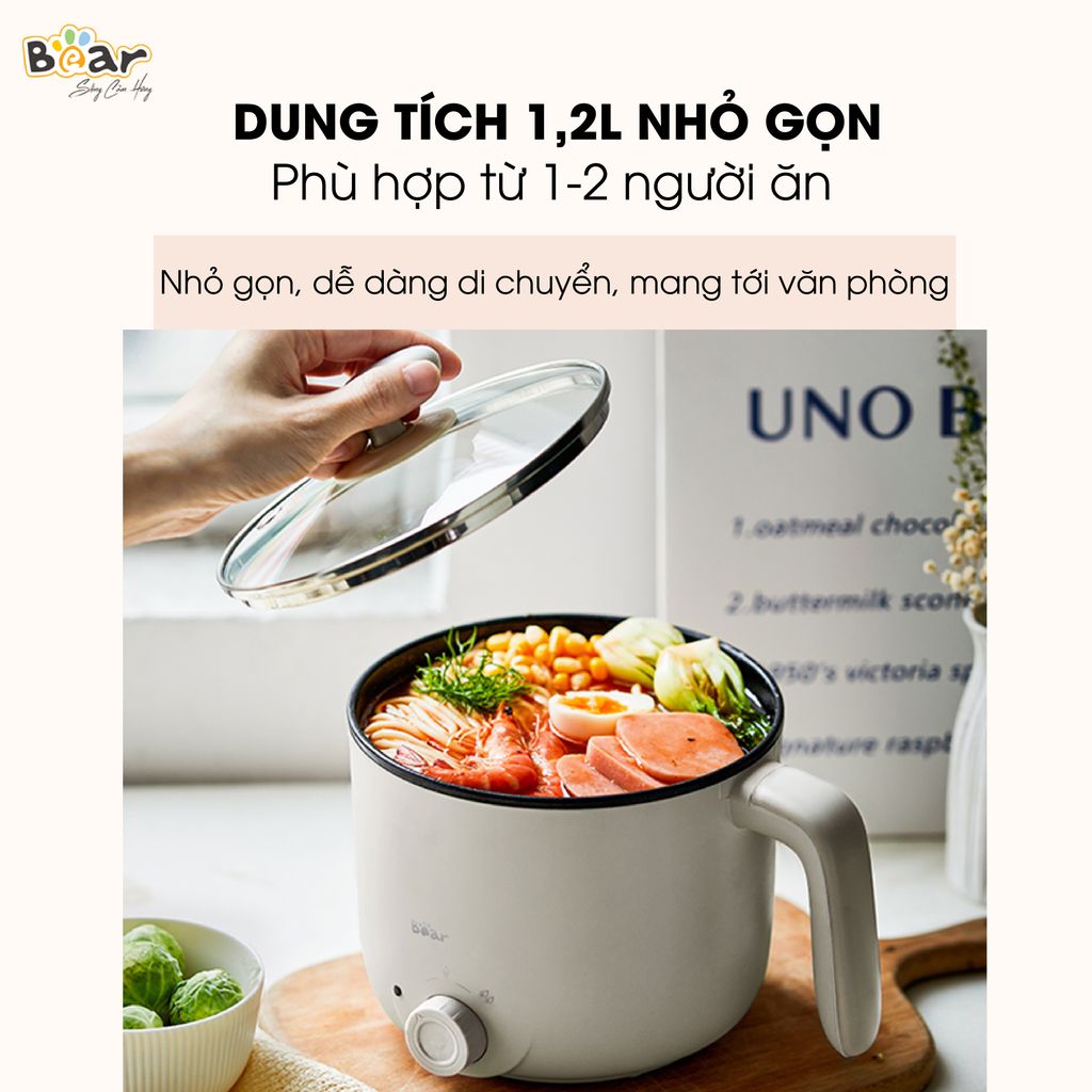 Nồi lẩu Bear 1.2l DRG-C12K1 - Grey