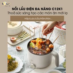 Nồi lẩu Bear 1.2l DRG-C12K1 - Grey