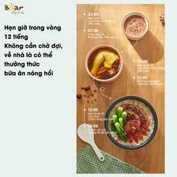 Nồi cơm điện Bear 1,6l SB-NC16L (dung tích 0,8l lòng nồi) cho 1-3 người ăn, nồ…