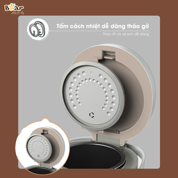 Nồi cơm điện Bear 1,6l SB-NC16L (dung tích 0,8l lòng nồi) cho 1-3 người ăn, nồ…