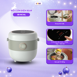 Nồi cơm điện Bear 1,6l SB-NC16L (dung tích 0,8l lòng nồi) cho 1-3 người ăn, nồ…
