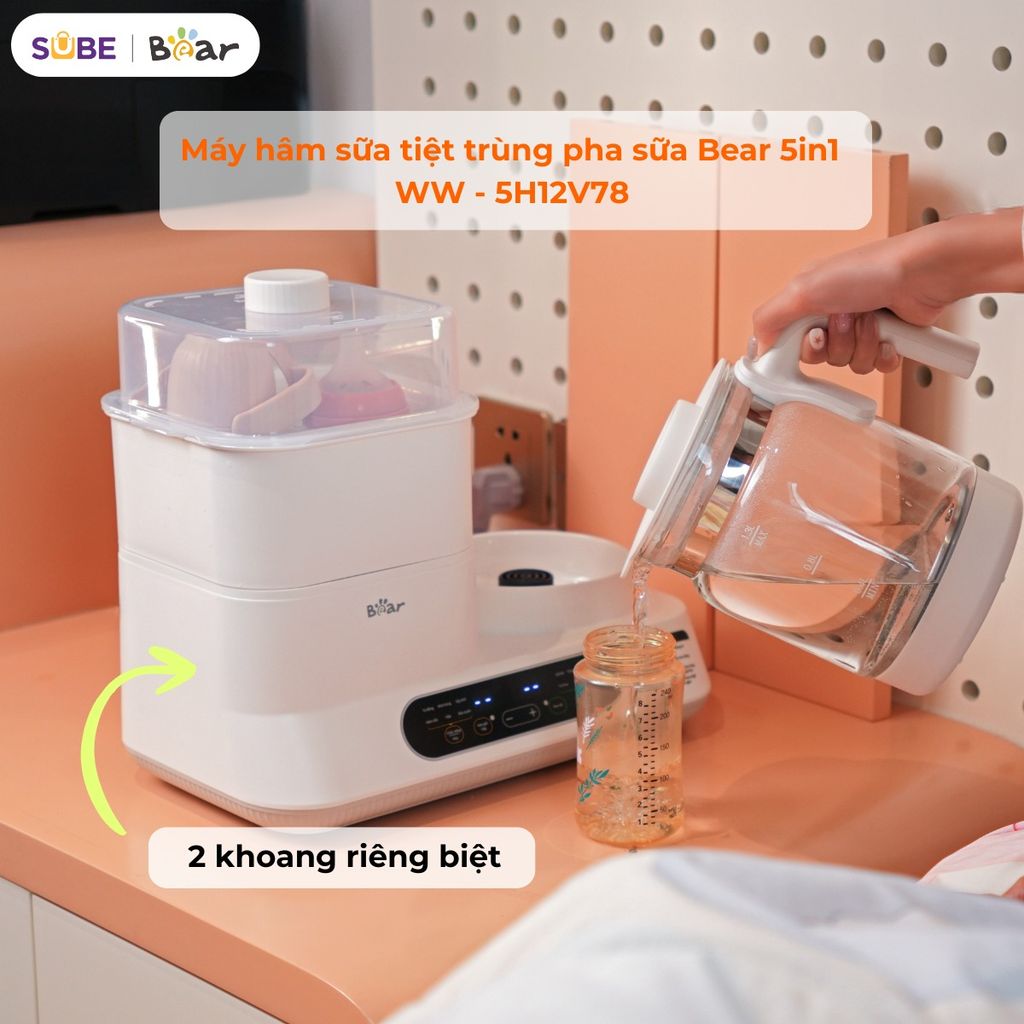 Máy đun nước và hâm sữa tiệt trùng Bear WW-5H12V78