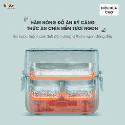 Hộp Cơm Cắm Điện Bear 2 Tầng 3 Ngăn Hâm Nóng Cực Nhanh Inox 304 An Toàn SB-HC12L