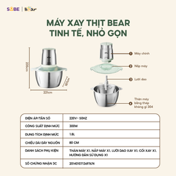 Máy xay thịt Bear 1.8L CH-4H03F