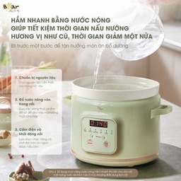 Nồi nấu chậm 2.0L Bear SB-NNC20