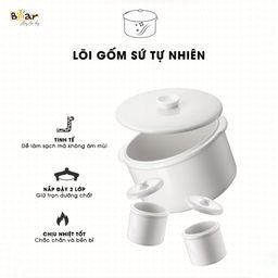 Nồi Nấu Chậm Bear 1,6L SUBE002 (2 màu Hồng - Kem)