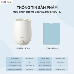 (SẴN KHO) Máy tạo độ ẩm Bear 5L HU-5H50T17