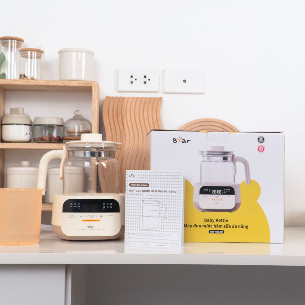 Máy đun nước pha sữa Bear WW-4H12W (Có khay hấp)