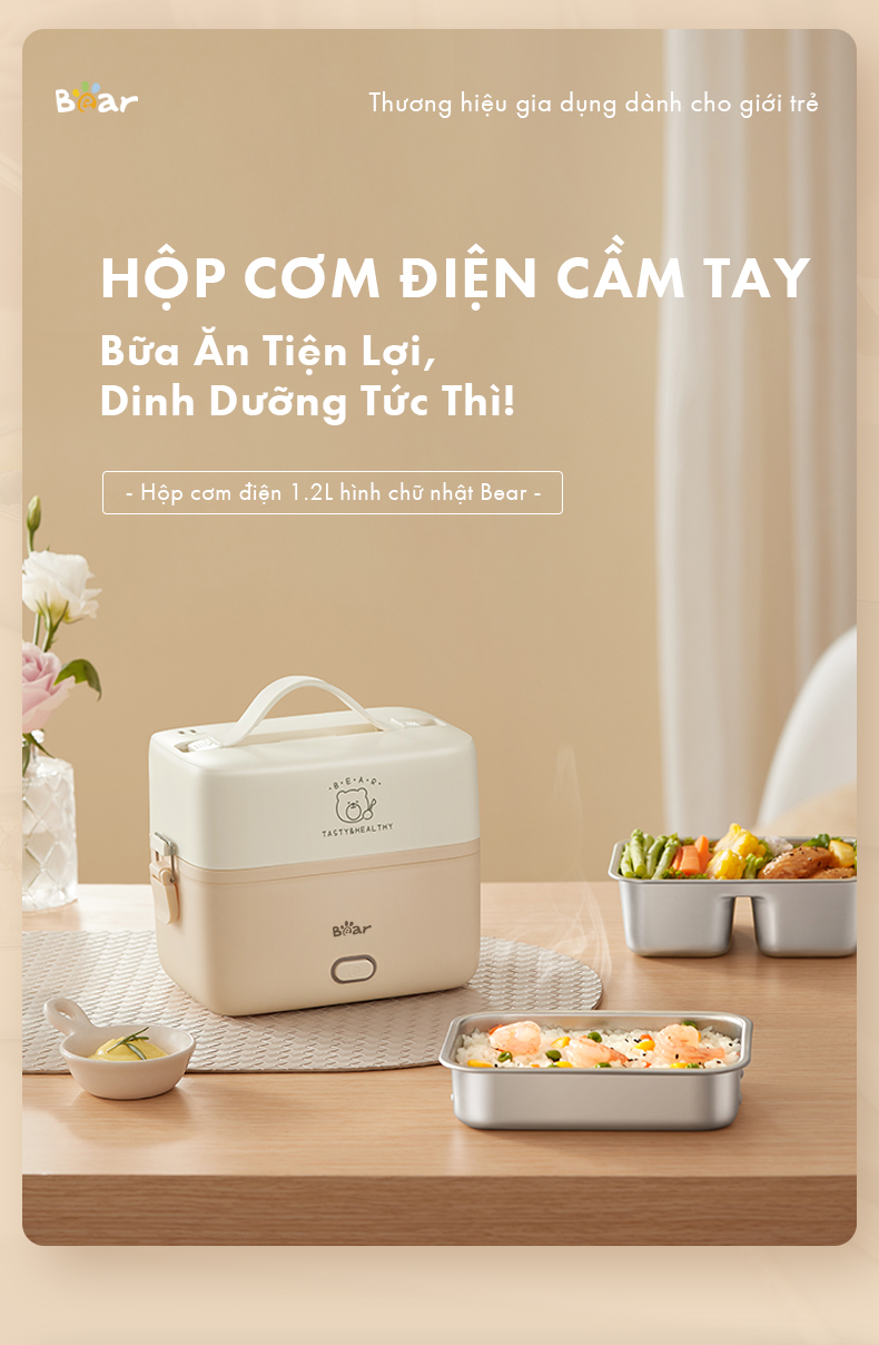 Hộp cơm 1.2L Bear LB-4H12C