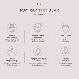 Máy xay thịt 2L Bear SB-MA02L