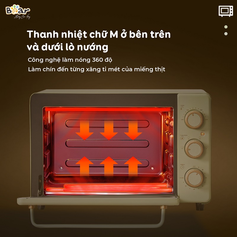 [HÀNG XẢ MỚI - DÂY MỐC] Lò Nướng và Hấp Bear Dung Tích 18L DKX-C20R5 - Ảnh 6