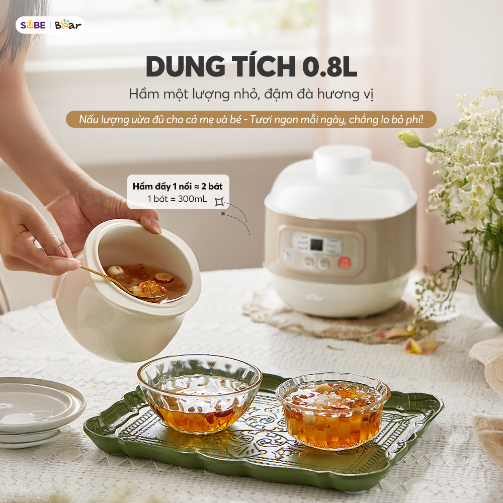 Nồi nấu chậm đa năng Bear DDZ-A08T8 - Ảnh 6
