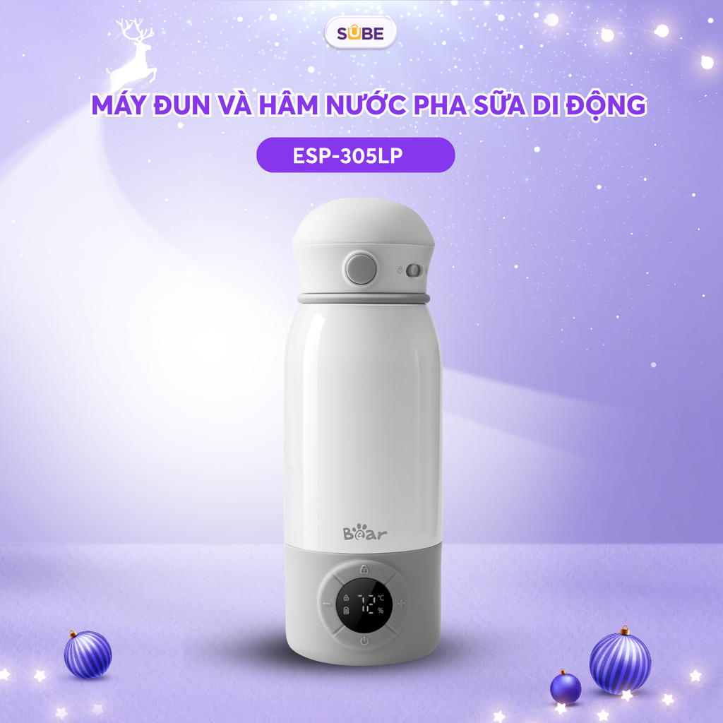 Bình đun và hâm nước pha sữa di động mini 0.5L Bear BKL-055EJ