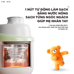 Máy Xay Nấu Thức Ăn Cho Bé Bear 0.35L Lưỡi Dao 3 Tầng 6 Lưỡi BFM-045KN