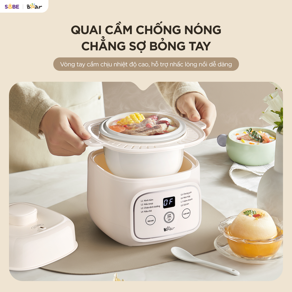 Nồi nấu chậm 0.8L Bear EST-085DH - Ảnh 7