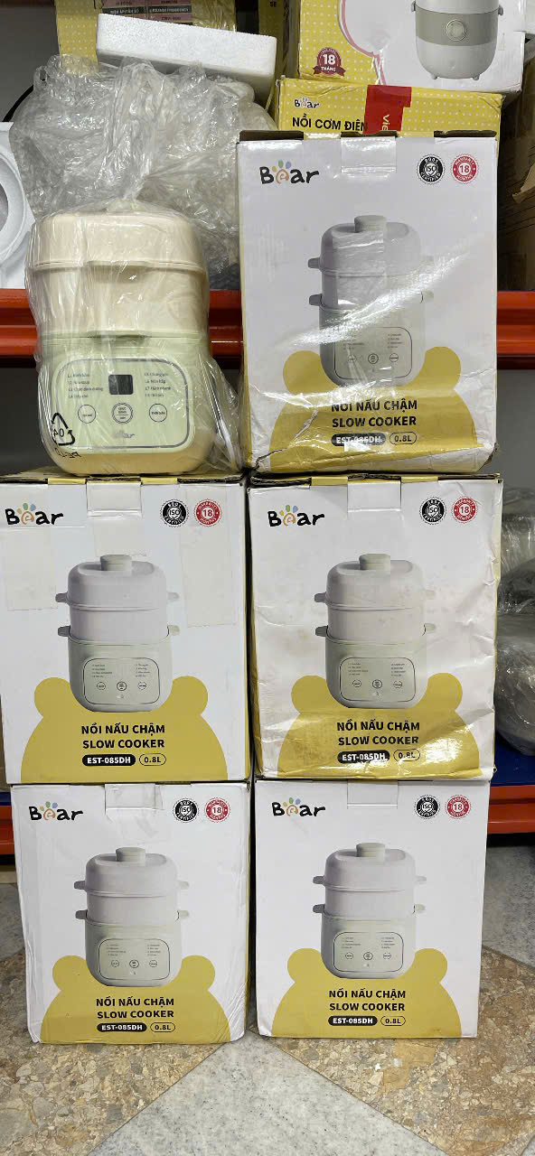 (Hàng xả đã sd) Nồi nấu chậm 0.8L Bear EST-085DH, nấu cách thuỷ, giữ vị ngọt c…