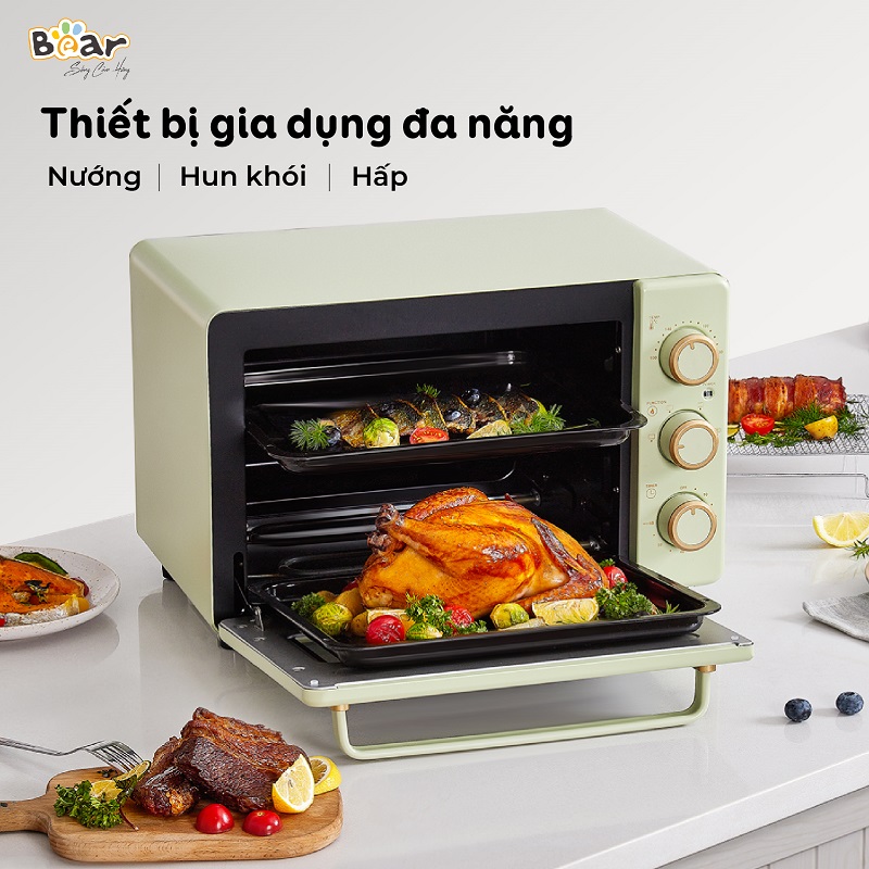 (GIÁ ĐỘC QUYỀN) Lò Nướng và Hấp Bear Dung Tích 18L Thiết Kế Nhỏ Gọn Đa Năng -…
