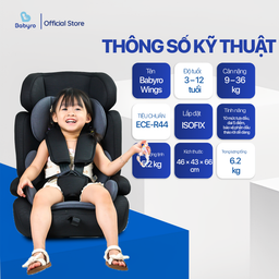 Ghế ô tô cho bé BABYRO WING (G301I00) - dành cho bé từ 3 đến 12 tuổi, bảo hành…