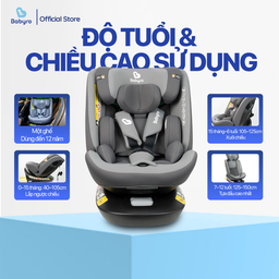 (TẶNG MÁY XAY MX20A) Ghế ô tô cho bé BABYRO I-SPINSAFE (G412I0T) xoay 360 độ c…