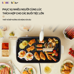 Bếp Nướng Điện Không Khói Bear GR-4H15C Đa Năng Chiên Xào Khay Nướng Hệ Thống…