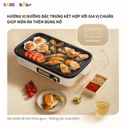 Bếp Nướng Điện Không Khói Bear GR-4H15C Đa Năng Chiên Xào Khay Nướng Hệ Thống…
