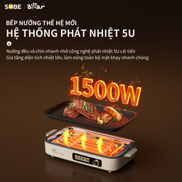 Bếp Nướng Điện Không Khói Bear GR-4H15C Đa Năng Chiên Xào Khay Nướng Hệ Thống…