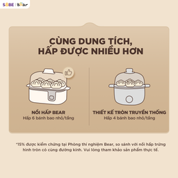 Nồi Hấp Điện 3L 2 Tầng Bear ECK-125NR Hấp Bánh Bao Hấp Trứng Hấp Đồ Ăn Dặm Nồi…